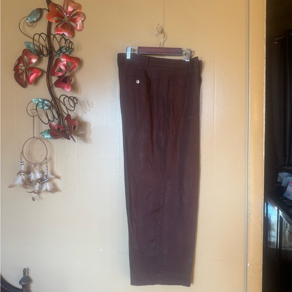 Women  Brown Pants Linen